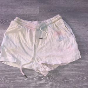 Tie dye shorts with smiley face